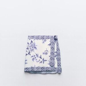 Zara Floral Blue and White Skirt